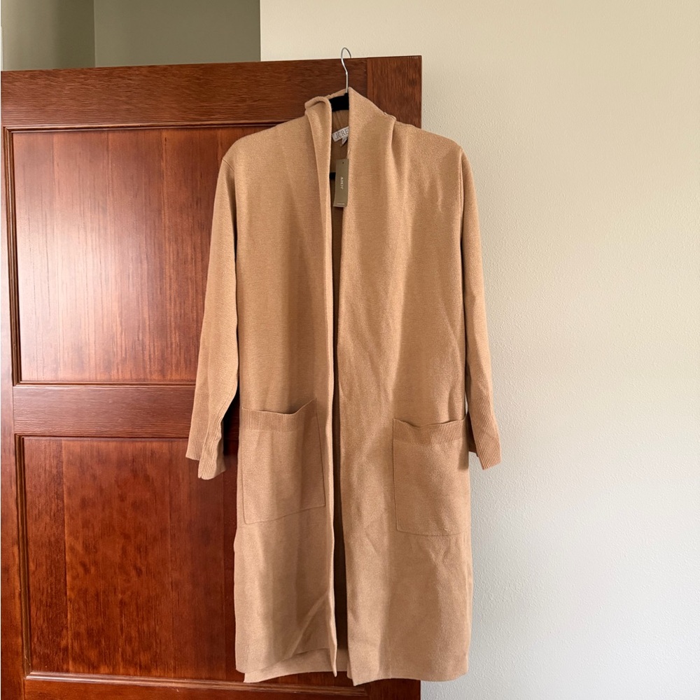 JCrew Long Sweater with slits - Camel Size Medium NWT